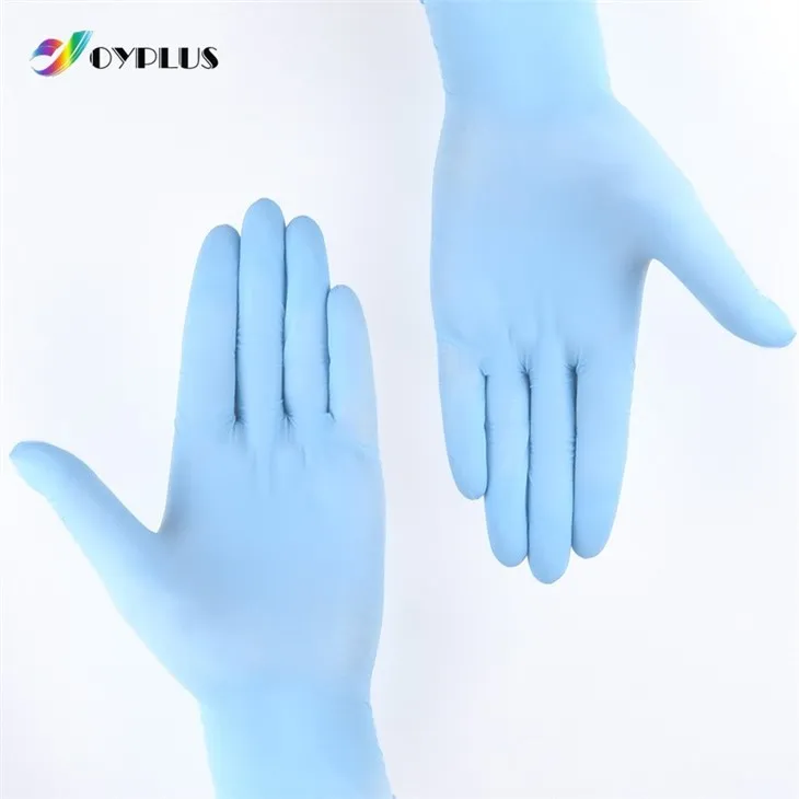 Modré nitrilové rukavice